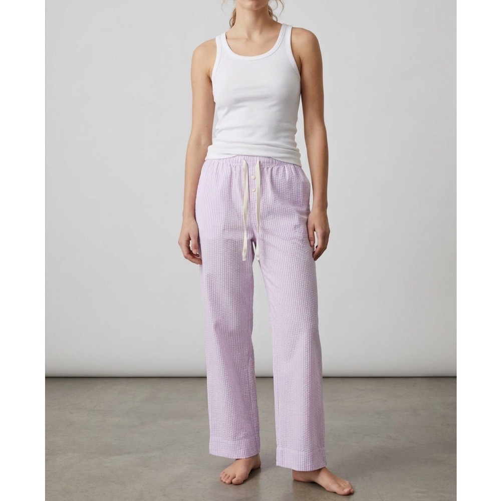 Love by Gap Pink Seercucker Pajama Pants Womens, Small Striped Lounge Sleepwear